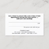 Référencement Carte de recommandation client simple (Dos)