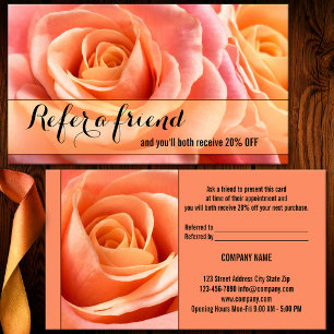 Référencement Carte de recommandation Coral Roses Référer une am