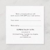 Référencement Carte de recommandation de fidélité client rose bl (Dos)