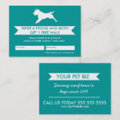 Référencement Carte de recommandation de la marchette de chien - (Devant / Derrière)