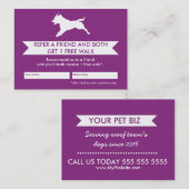 Référencement Carte de recommandation de la marchette de chien - (Devant / Derrière)