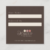 Référencement Carte de recommandation de maquilleur Brown Pink (Dos)