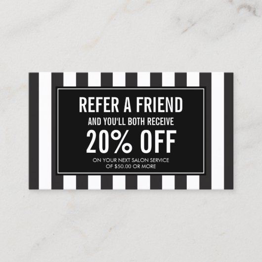 Référencement Carte de recommandation du salon Black and White S (Devant)