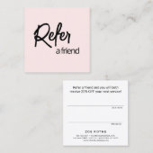 Référencement Carte de recommandation d'un ami rose (Devant / Derrière)