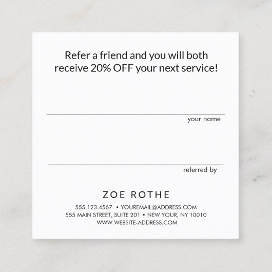 Référencement Carte de recommandation d'un ami rose (Dos)