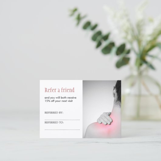 Référencement Carte de recommandation d'un thérapeute de massage (Debout devant)