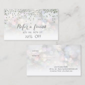 Référencement Carte de recommandation Elegant Bokeh Silver Diamo (Devant / Derrière)