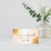 Référencement Carte de recommandation Elegant Modern Sunflowers (Debout devant)