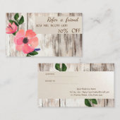 Référencement Carte de recommandation élégante à texture de bois (Devant / Derrière)