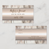 Référencement Carte de recommandation élégante et stylée, textur (Devant / Derrière)