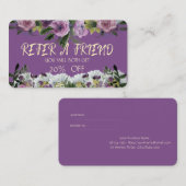 Référencement Carte de recommandation florale aquarelle moderne (Devant / Derrière)