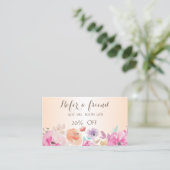 Référencement Carte de recommandation florale élégante et stylée (Debout devant)