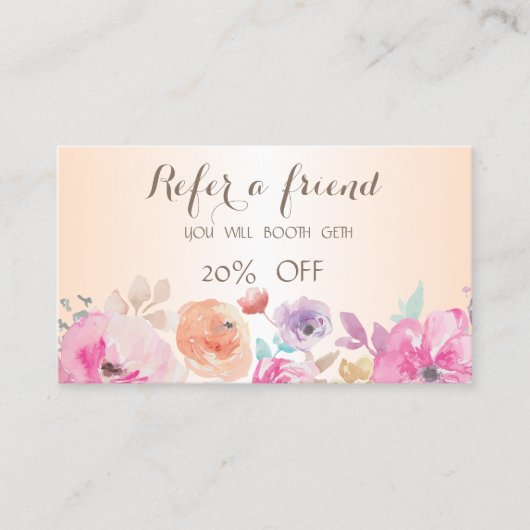 Référencement Carte de recommandation florale élégante et stylée (Devant)