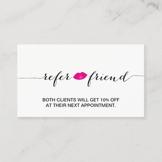 Référencement Carte de recommandation Hot Rose Lips Beauté Salon (Devant)