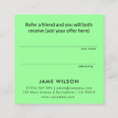 Référencement Carte de recommandation immobilière verte menthe m (Dos)