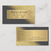 Référencement Carte de recommandation ombrée avec paillettes dor (Devant / Derrière)