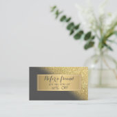 Référencement Carte de recommandation ombrée avec paillettes dor (Debout devant)