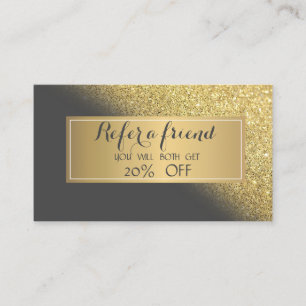 Référencement Carte de recommandation ombrée avec paillettes dor