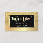 Référencement Carte de recommandation ombrée avec paillettes dor (Devant)