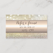 Référencement Carte de recommandation Paillettes Bokeh Rayure Él (Devant)