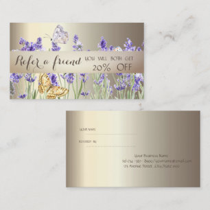 Référencement Carte de recommandation Papillons à l'aquarelle la