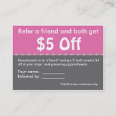 Référencement Carte de recommandation pour la culture de chien - (Dos)