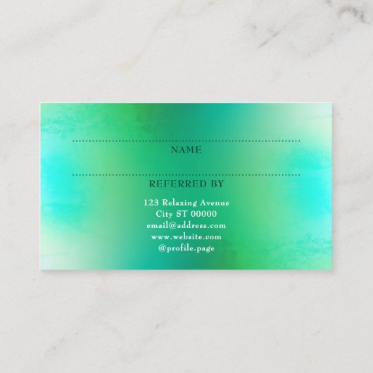 Référencement Carte de recommandation pour le massage et le bien (Dos)