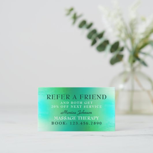 Référencement Carte de recommandation pour le massage et le bien (Debout devant)
