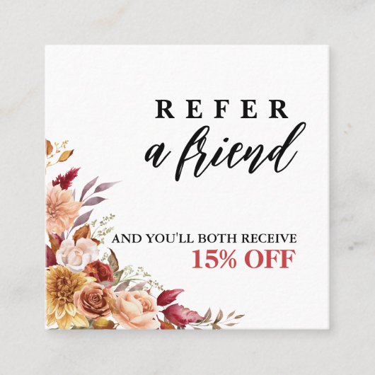 Référencement Carte de recommandation pour les amis de vente aut (Devant)