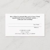Référencement Carte de recommandation Professional Entrepreneur (Dos)