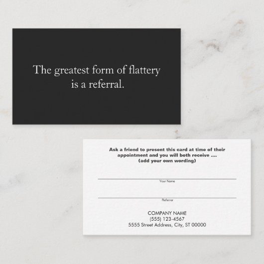 Référencement Carte de recommandation Professionnel Entrepreneur (Devant / Derrière)