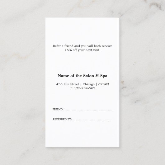 Référencement Carte de recommandation professionnelle minimalist (Dos)