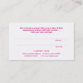 Référencement Carte de recommandation promotionnelle de la Saint (Dos)