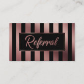 Référencement Carte de recommandation rayée verticale or rose et (Devant)