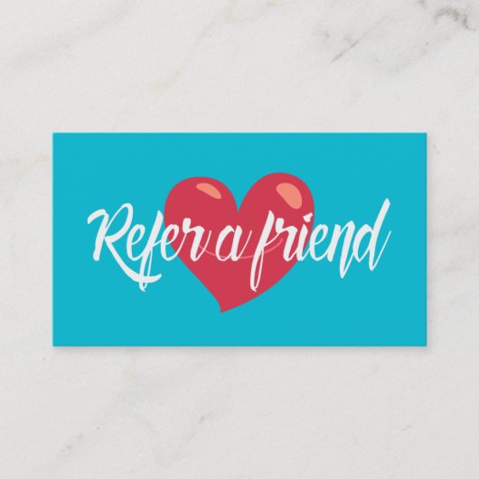 Référencement Carte de recommandation Red Heart Modern Turquoise (Devant)