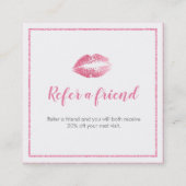 Référencement Carte de recommandation Rose & Blanc Baiser (Devant)