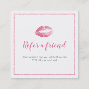 Référencement Carte de recommandation Rose & Blanc Baiser