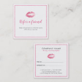 Référencement Carte de recommandation Rose & Blanc Baiser (Devant / Derrière)