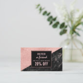 Référencement Carte de recommandation Rose Gold Marble Beauté Sa (Debout devant)