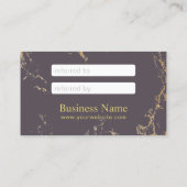 Référencement Carte de recommandation Salon moderne Or & Marbre (Dos)