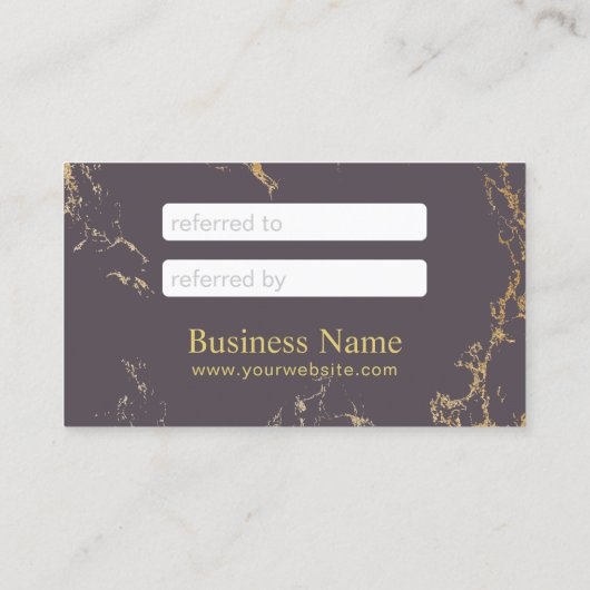 Référencement Carte de recommandation Salon moderne Or & Marbre (Dos)