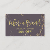 Référencement Carte de recommandation Salon moderne Or & Marbre (Devant)