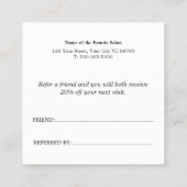 Référencement Carte de recommandation simple élégante noir et bl (Dos)