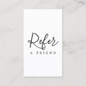 Référencement Carte de recommandation simple élégante noir et bl (Devant)