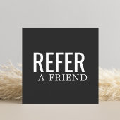 Référencement Carte de recommandation simple élégante noir et bl