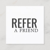 Référencement Carte de recommandation simple élégante noir et bl (Devant)