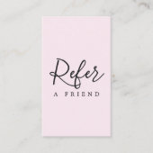Référencement Carte de recommandation simple élégante rose blanc (Devant)