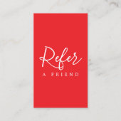 Référencement Carte de recommandation simple élégante rouge blan (Devant)
