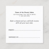 Référencement Carte de recommandation simple élégante rouge et b (Dos)