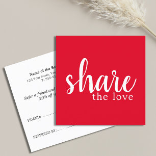 Référencement Carte de recommandation simple élégante rouge et b